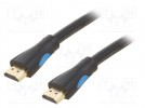 Cable; HDMI plug,both sides; PVC; HDMI 1.4; Len: 8m; black; 28AWG