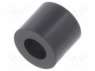 Spacer sleeve; cylindrical; polystyrene; L: 6mm; Øout: 7mm; black