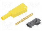 Złącze laboratoryjne: bananowe 4mm; 32A; 1kV; żółty; złocony