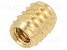 Wkładka gwintowana; mosiądz; M4; Dł: 7,1mm; Właściwości: duroplast