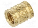 Wkładka gwintowana; mosiądz; M5; BN 37868; Dł: 7,82mm; do plastiku