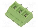 Listwa zaciskowa do druku; 9,52mm; na PCB; zacisk; zielony