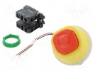 Schalter: Sicherheits-; 22mm; Stab.Pos: 2; NC + NO; rot; LED; 24V